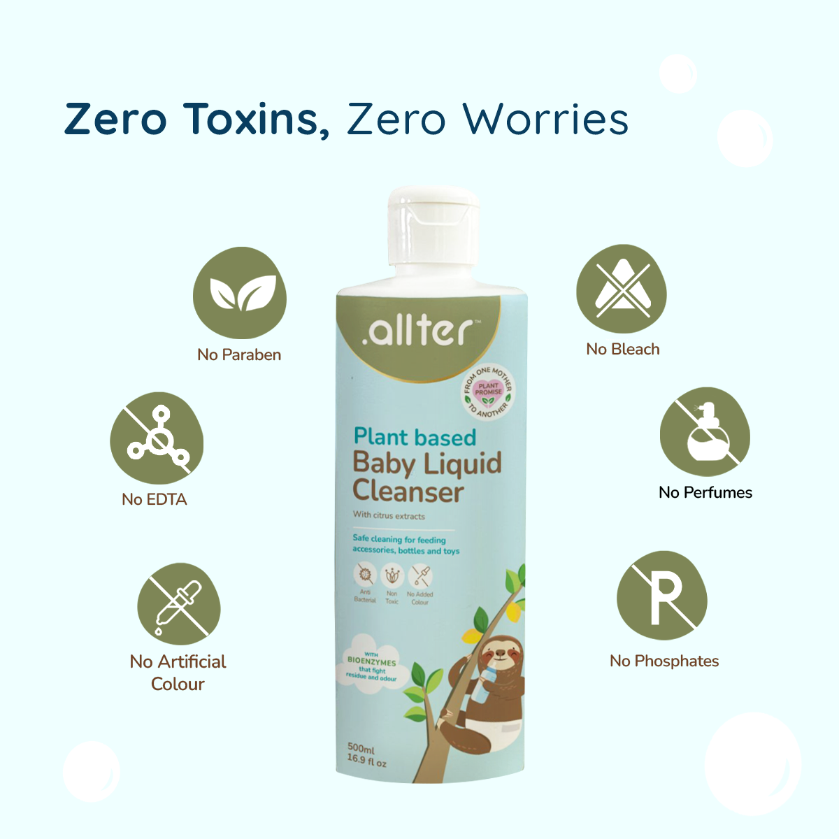 .allter Liquid Cleanser With Bio Enzymes For Babies (Pack of 2)