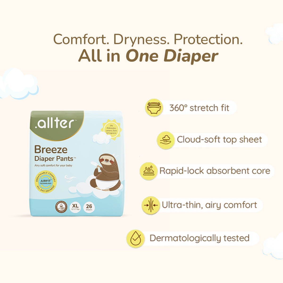 Complete Care Combo : Breeze Diapers, Baby Laundry Liquid & Cleanser (Pack of 3)