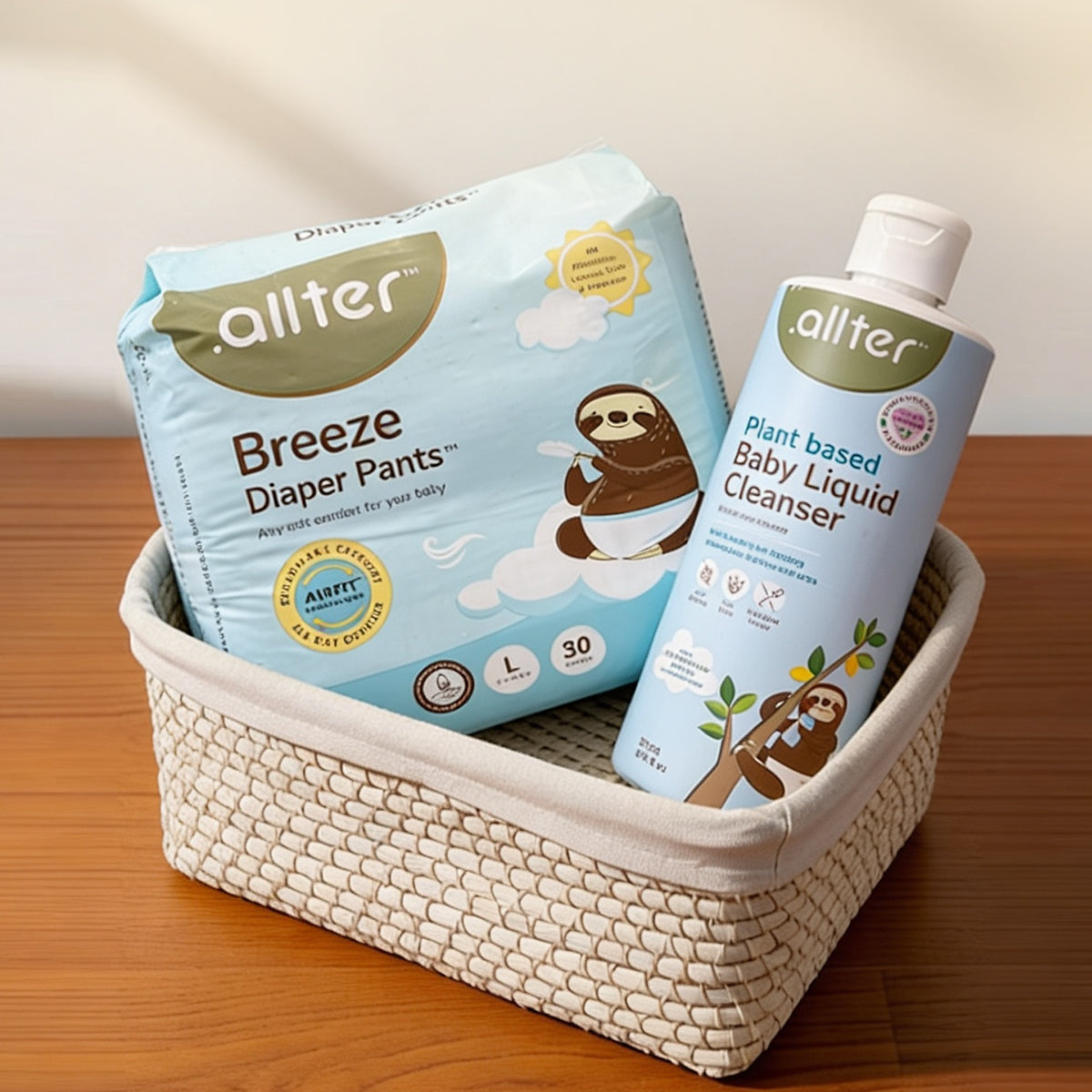 Comfort & Care Combo : Breeze Diapers & Baby Liquid Cleanser (Pack of 2)
