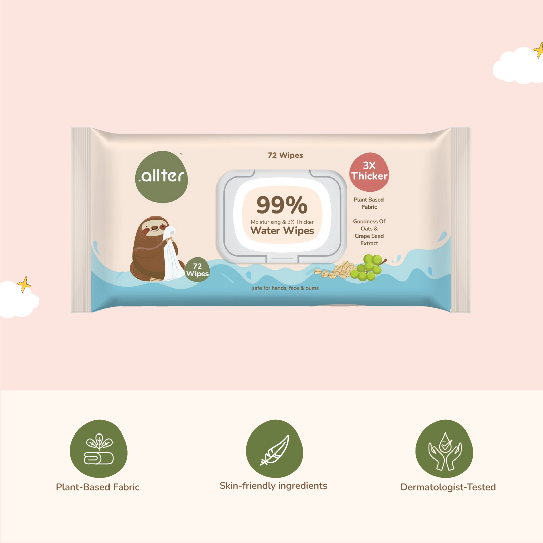 .allter Baby Wipes || 99% Water || Pack of 2 || 72 Wipes Per Pack