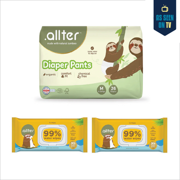 Diaper Pants Pack of 1 + 99% Water Wipes Pack of 2 || Bundle