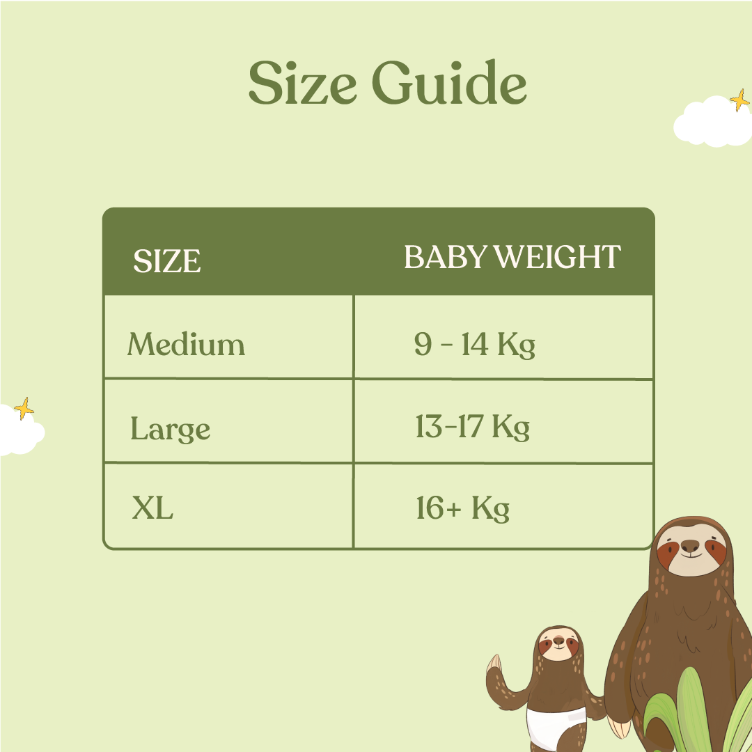 Organic Bamboo Diaper Pants- Medium Size (9-14kgs)