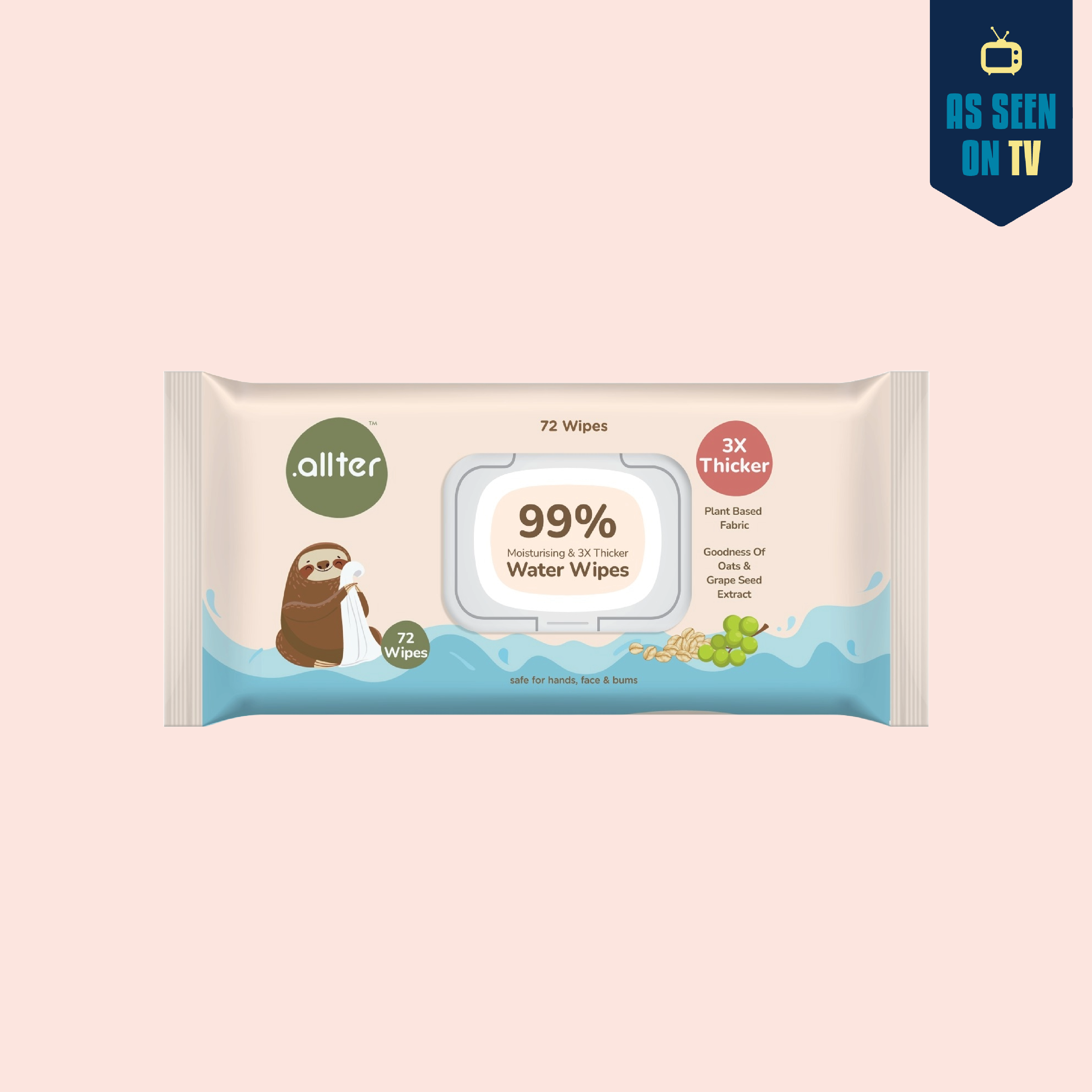 .allter Baby Wipes || 99% Water || Regular Pack || 72 Wipes Per Pack