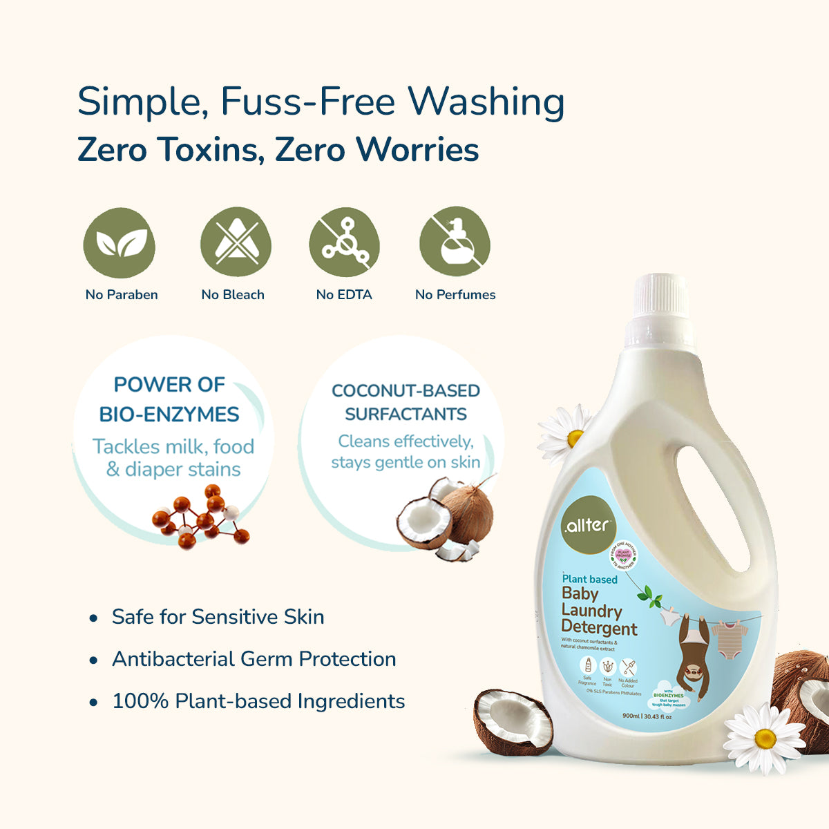 Complete Care Combo : Breeze Diapers, Baby Laundry Liquid & Cleanser (Pack of 3)