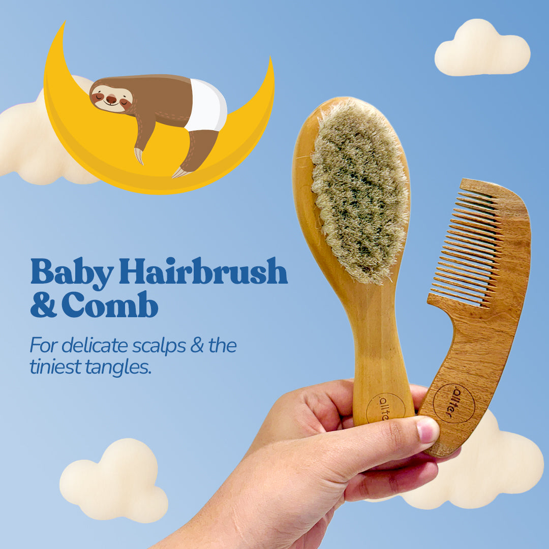.allter Baby Hairbrush & Neem Comb – Set of 2