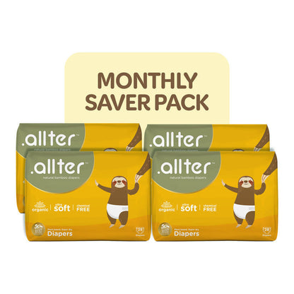 Monthly Saver Pack - Bamboo Diapers (Pack Of 4)