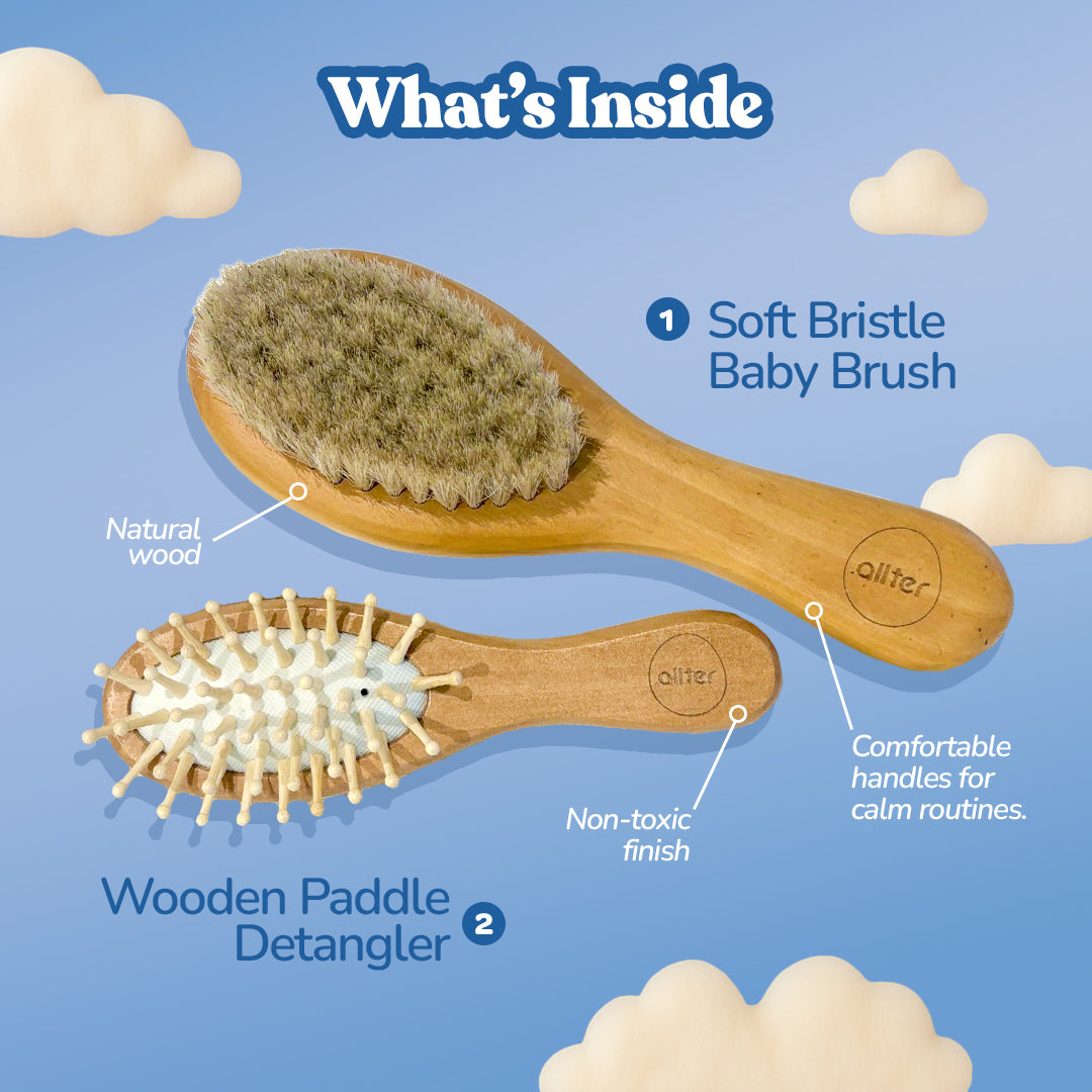 Allter Baby Hairbrush & Paddle Brush – Set of 2