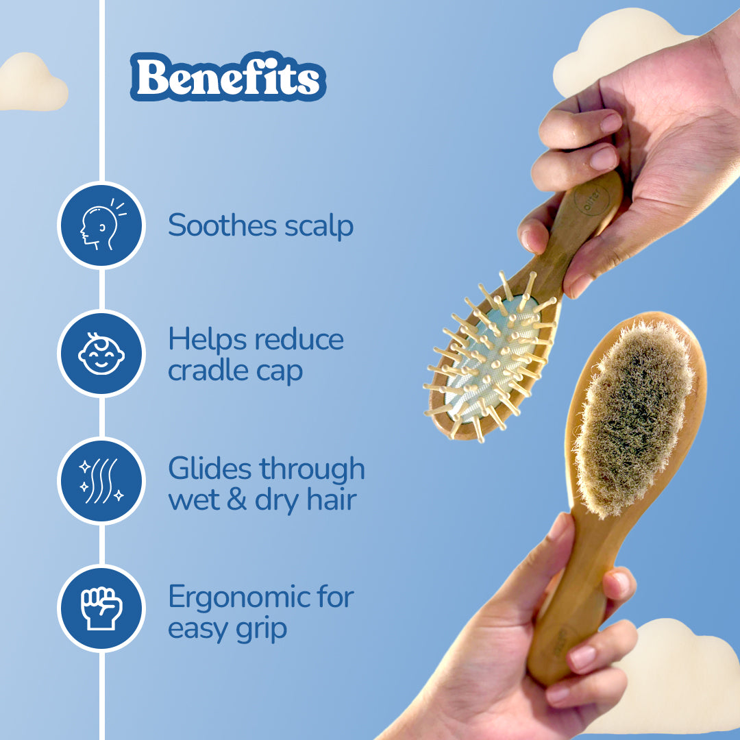 Allter Baby Hairbrush & Paddle Brush – Set of 2