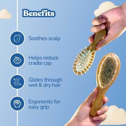 Allter Baby Hairbrush & Paddle Brush – Set of 2