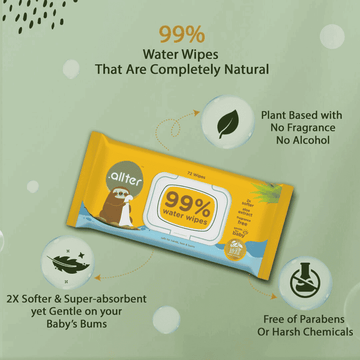 Allter Baby Wipes || 99% Water || Pack of 2 || 72 Wipes Per Pack