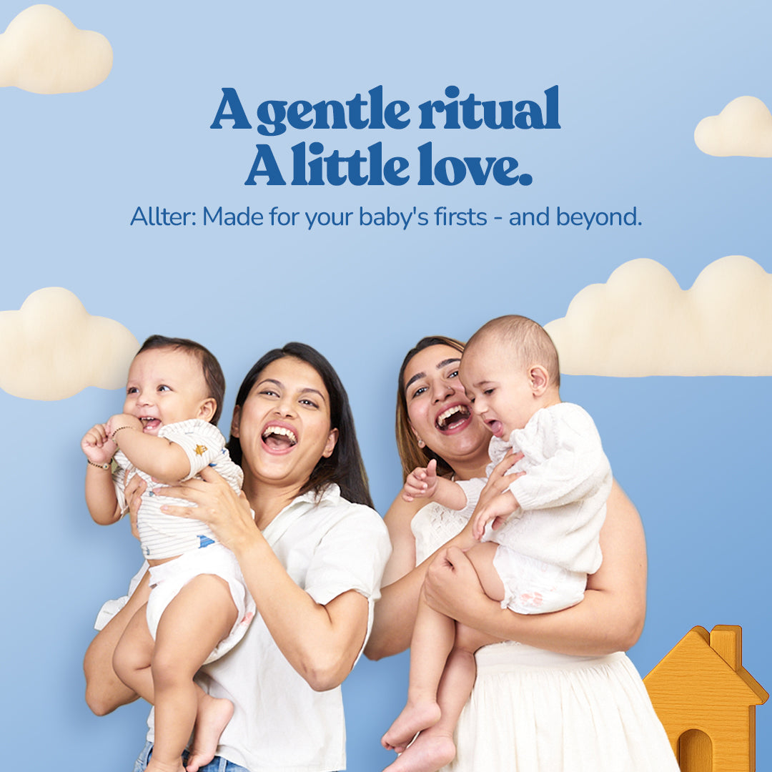 .allter Baby Hairbrush, Paddle Brush & Neem Comb – Set of 3