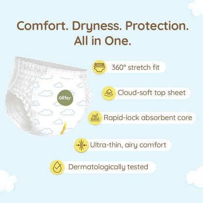 Baby Essentials Combo : Breeze Baby Diaper Pants & 99% Baby Water Wipes (Pack of 2)