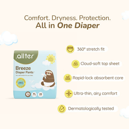 Comfort & Care Combo: Breeze Diapers & Baby Laundry Liquid (Pack of 2)