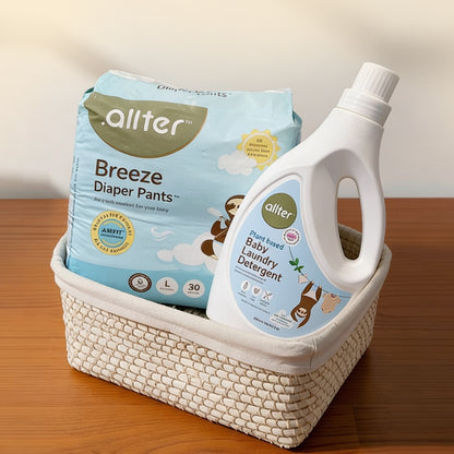 Comfort & Care Combo: Breeze Diapers & Baby Laundry Liquid (Pack of 2)