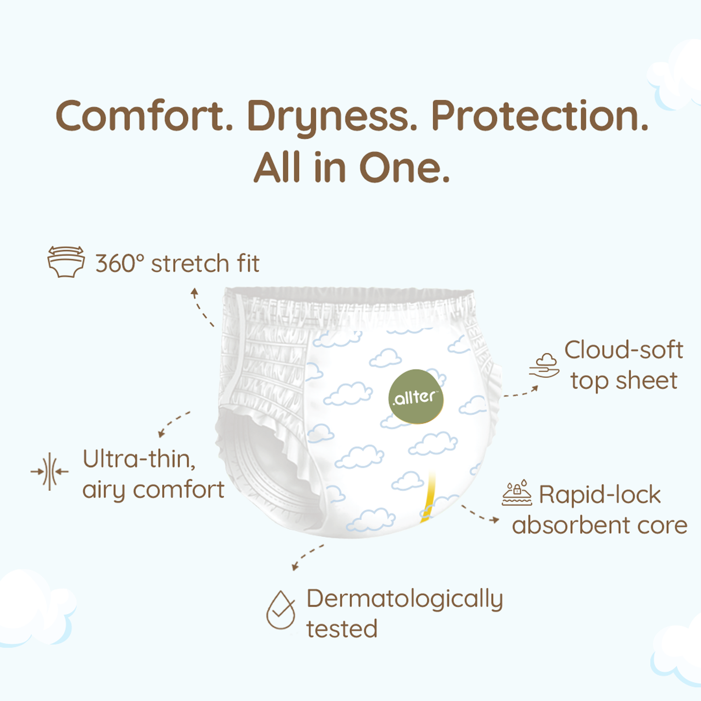 Allter Breeze Baby Diaper Pants - Medium