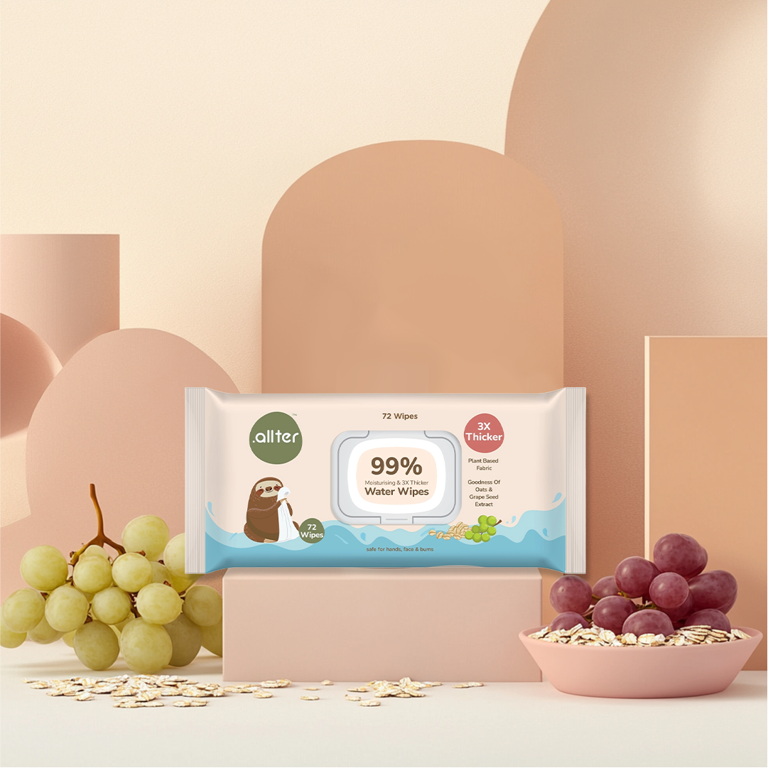 .allter Baby Wipes || 99% Water || Pack of 4 || 72 Wipes Per Pack