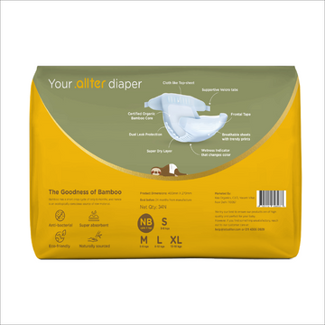 Organic Bamboo Diapers- New Born Size (Up to 4 kgs)