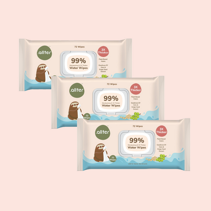 Allter Baby Wipes || 99% Water || Pack of 3 || 72 Wipes Per Pack