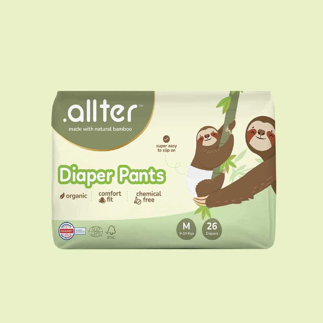 Organic Bamboo Diaper Pants- Medium Size (9-14kgs)