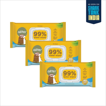 Allter Baby Wipes || 99% Water || Pack of 3 || 72 Wipes Per Pack