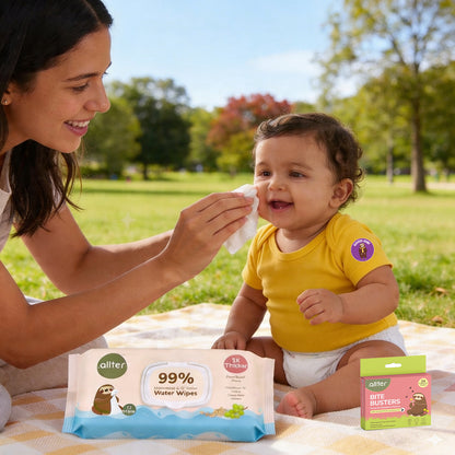 Baby Essentials Combo : Breeze Diaper Pants & 99% Baby Wipes & Mosquito Patches (Pack of 3)