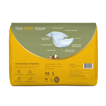 Organic Bamboo Diapers- XL Size (13-18 kgs)